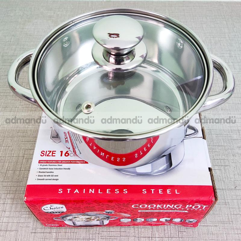 Cooking Pot Stainless Steel Serving Safe Food 16cm|1.5ltr