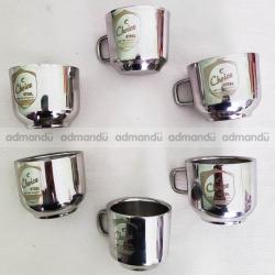 Choice  Stainless Steel Double Wall Tip Top Tea Cups 6 pcs