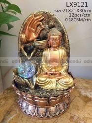 Crystal golden decorative Shiva Ji and Buddha water fountain